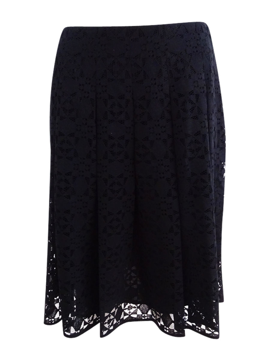 Tommy Hilfiger Women's Lace Skirt (2, Black)